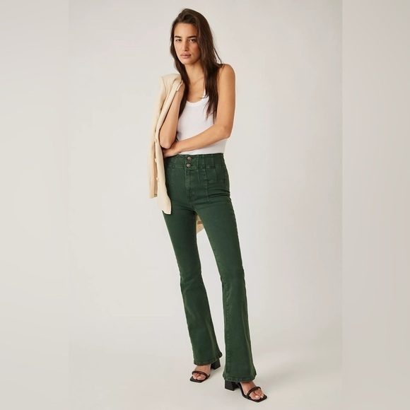 Free People Jayde Cord High Rise Flare Pant Size 31 Women - Picture 1 of 15